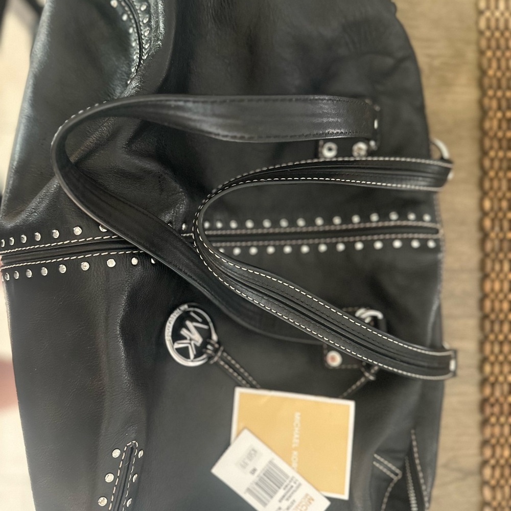Michael Kors Black Leather Studded Handbag